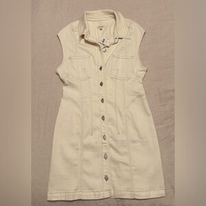 Anthropologie Pilcro Seamed Button Front Denim Mini Dress